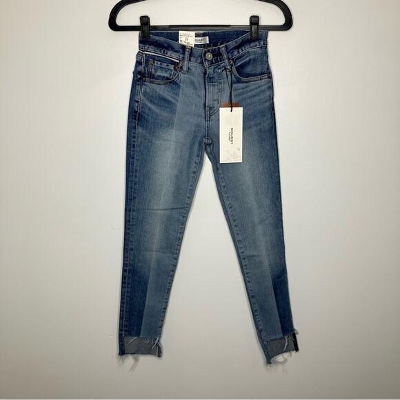 NWT MOUSSY Hiltonia Skinny Jeans Step Hem Raw Two Tone Color 23 - Picture 2 of 7